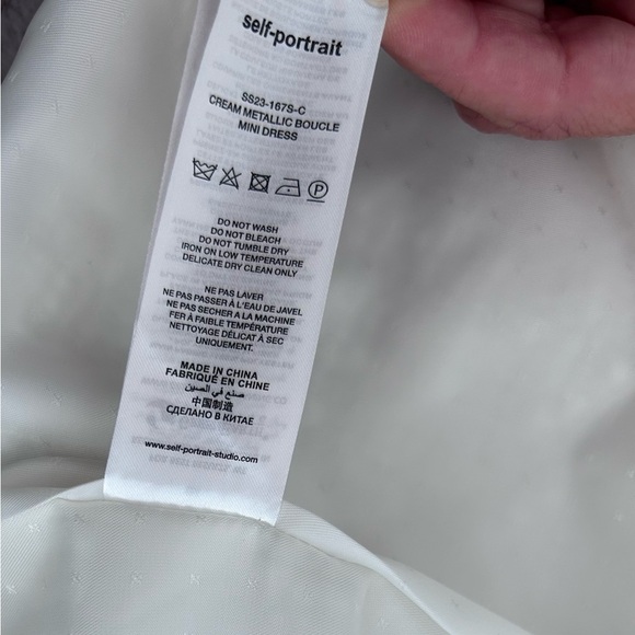 Self-Portrait Cream off white Metallic Boucle Mini Jacket Dress Size UK 10 US 6 - Picture 14 of 16